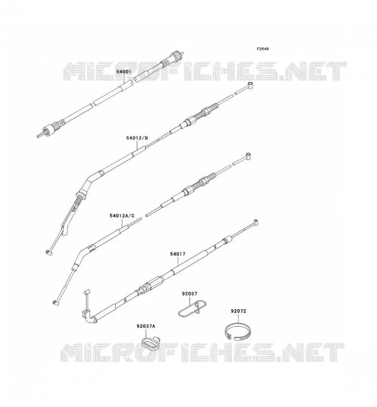 CABLES Kawasaki MOTOS 1000 2000 1000GTR  ZG1000-A15