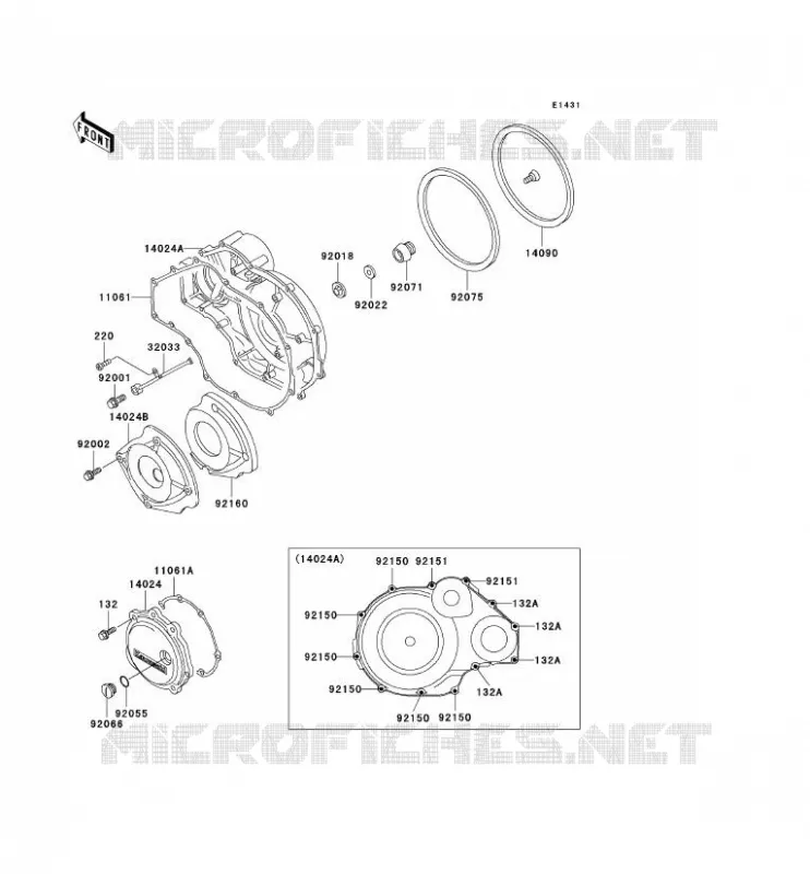 COUVERCLES MOTEUR Kawasaki MOTOS 1000 2000 1000GTR  ZG1000-A15