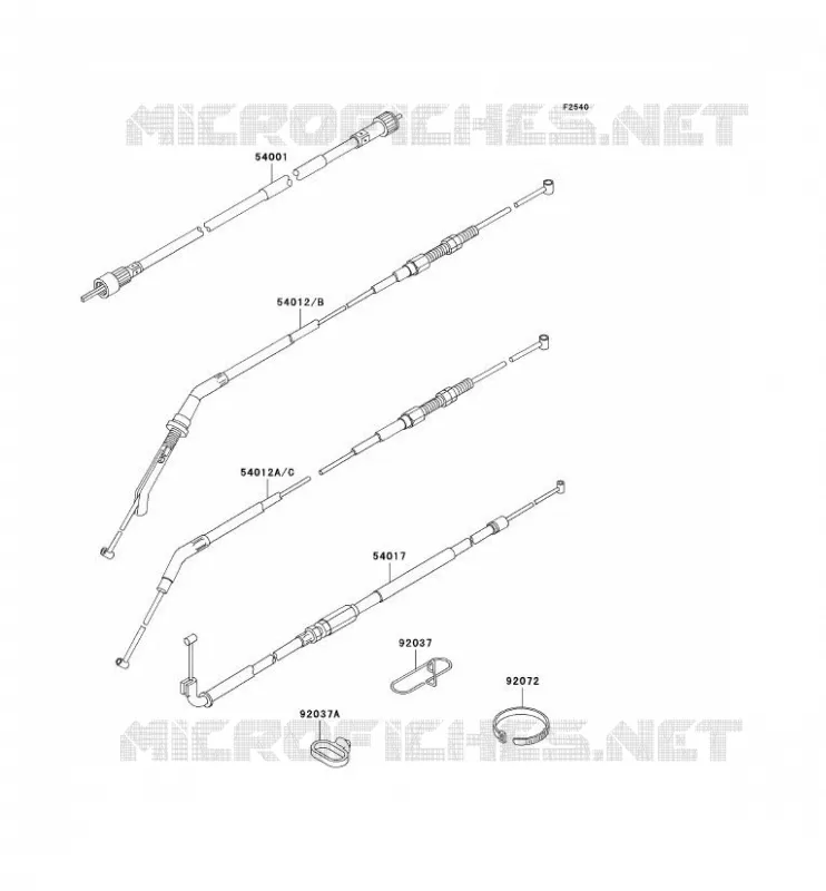 CABLES Kawasaki MOTOS 1000 2000 1000GTR  ZG1000-A15