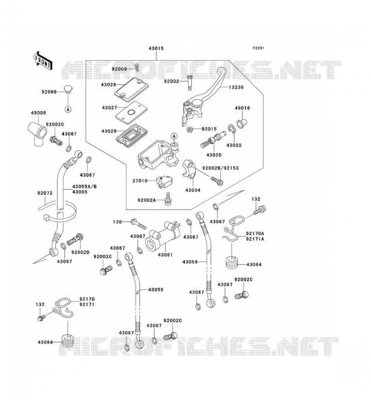 MAITRE CYLINDRE AV Kawasaki MOTOS 1000 2000 1000GTR  ZG1000-A15