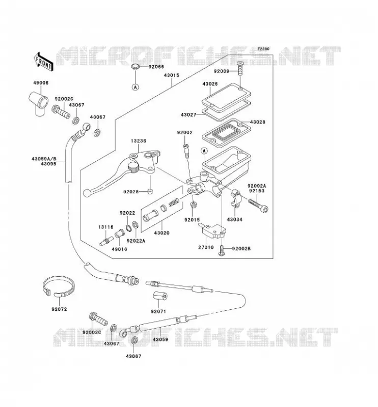 EMBRAYAGE MAITRE CYLINDRE Kawasaki MOTOS 1000 2000 1000GTR  ZG1000-A15