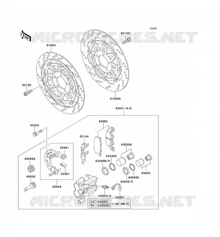 FREIN AVANT Kawasaki MOTOS 1000 2000 1000GTR  ZG1000-A15