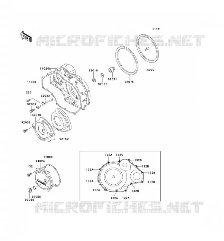 COUVERCLES MOTEUR Kawasaki MOTOS 1000 2000 1000GTR  ZG1000-A15