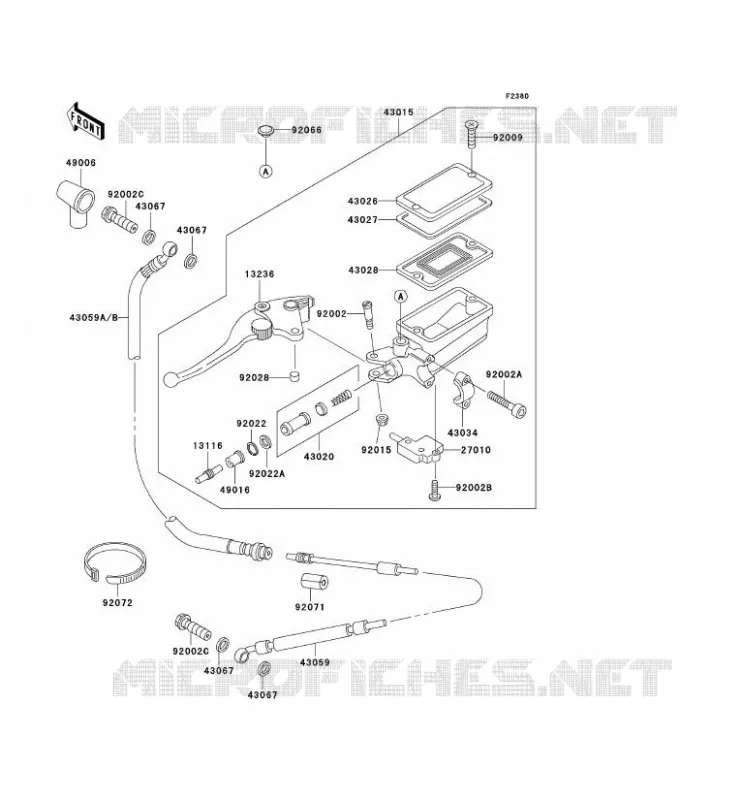 EMBRAYAGE MAITRE CYLINDRE Kawasaki MOTOS 1000 2000 1000GTR  ZG1000-A15