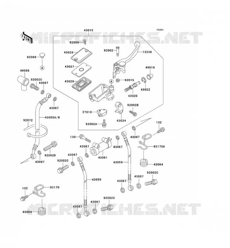 MAITRE CYLINDRE AV Kawasaki MOTOS 1000 2000 1000GTR  ZG1000-A15