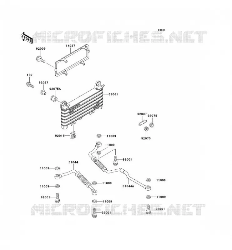 RADIATEUR D'HUILE Kawasaki MOTOS 1000 2000 1000GTR  ZG1000-A15