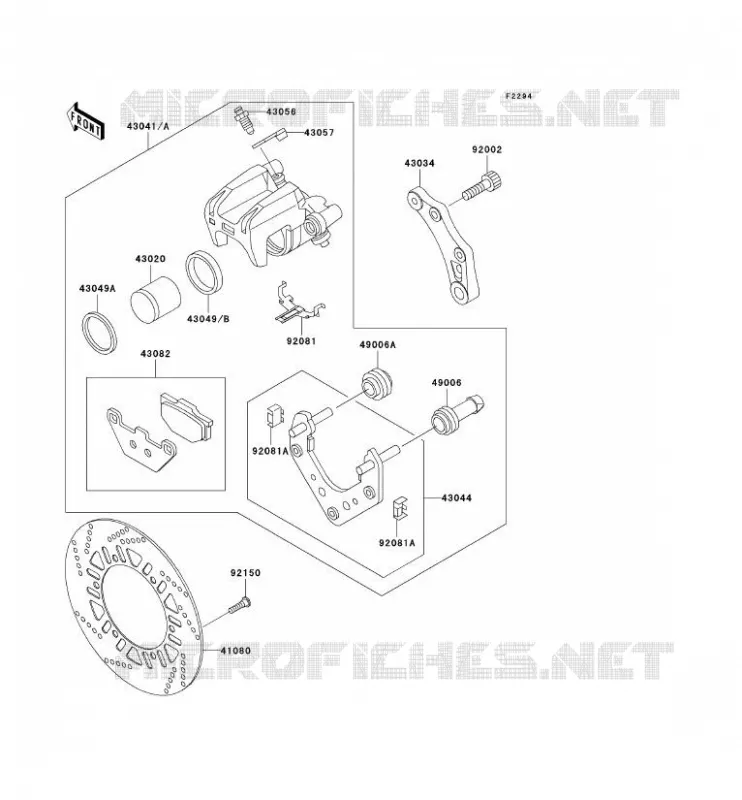 FREIN ARRIERE Kawasaki MOTOS 1000 2001 1000GTR  ZG1000-A16