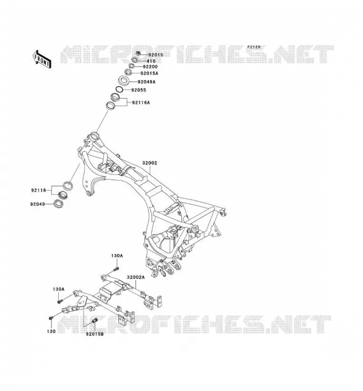 CH&Acirc;SSIS Kawasaki MOTOS 1000 2001 1000GTR  ZG1000-A16