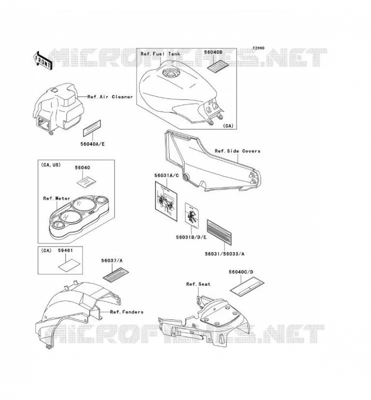 LABEL Kawasaki MOTOS 1000 2001 1000GTR  ZG1000-A16