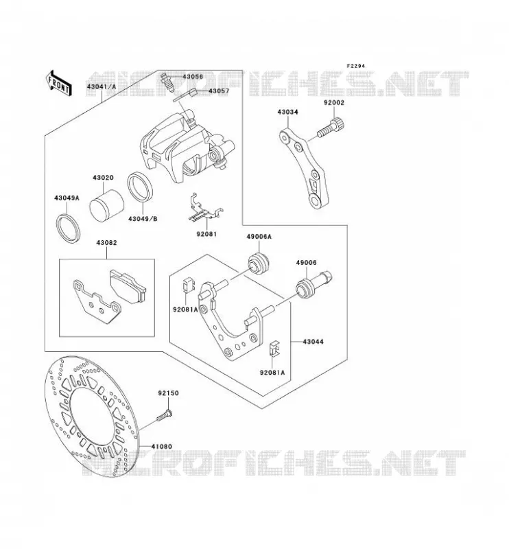 FREIN ARRIERE Kawasaki MOTOS 1000 2002 1000GTR  ZG1000-A17