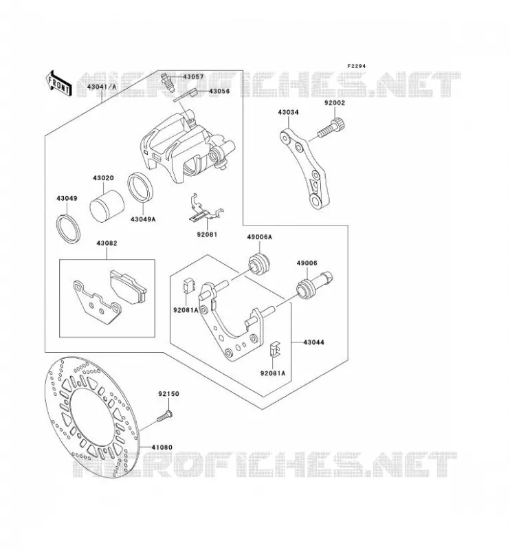FREIN ARRIERE Kawasaki MOTOS 1000 2002 1000GTR  ZG1000-A17