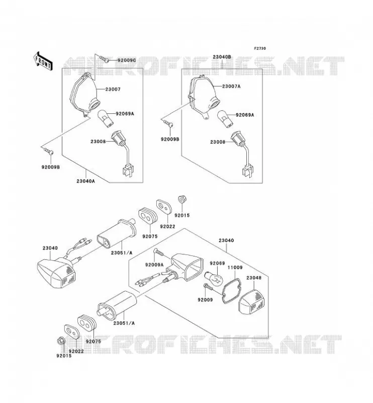 CLIGNOTANTS Kawasaki MOTOS 1000 2003 1000GTR  ZG1000-A18