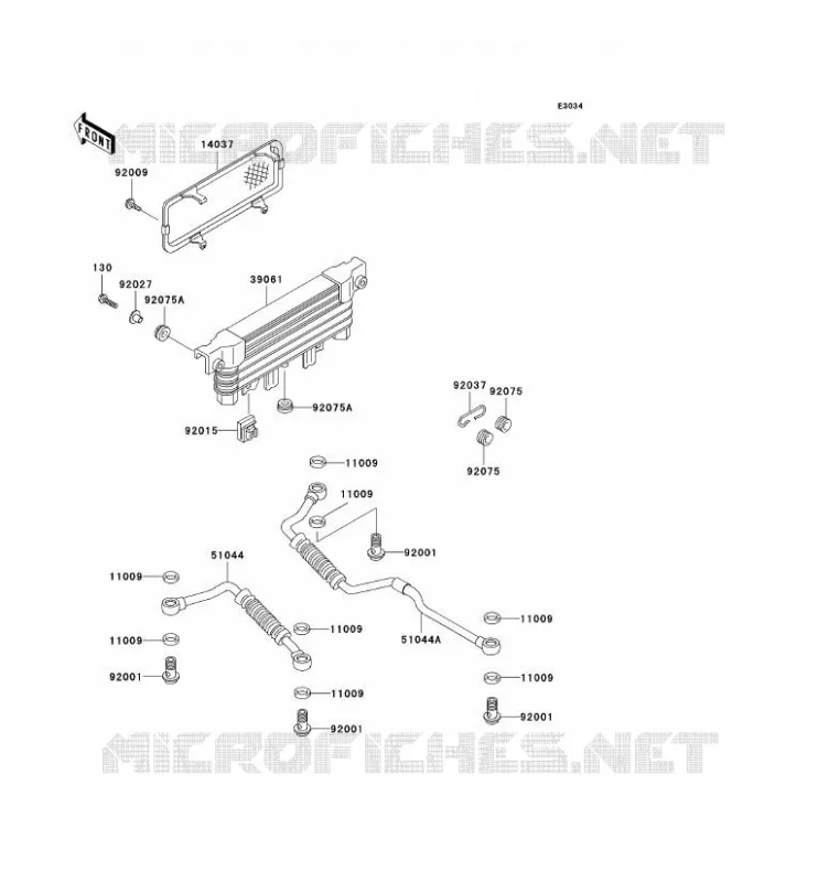 RADIATEUR D'HUILE Kawasaki MOTOS 1000 2003 1000GTR  ZG1000-A18