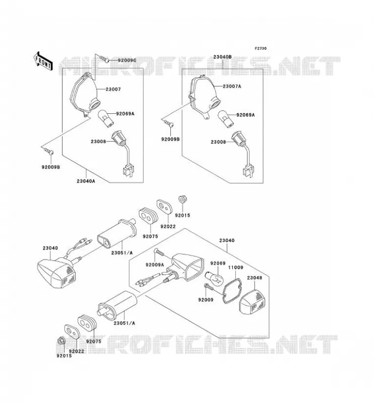CLIGNOTANTS Kawasaki MOTOS 1000 2003 1000GTR  ZG1000-A18