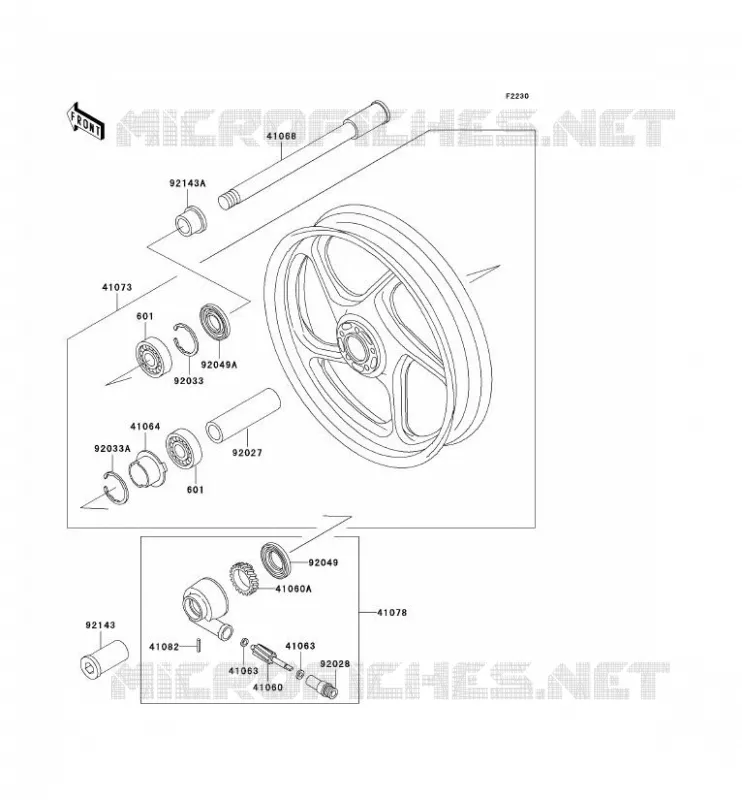 ROUE AVANT Kawasaki MOTOS 1000 2003 1000GTR  ZG1000-A18