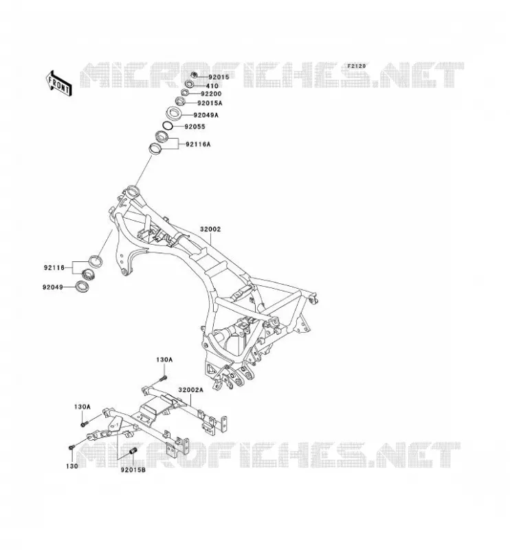 CH&Acirc;SSIS Kawasaki MOTOS 1000 2003 1000GTR  ZG1000-A18