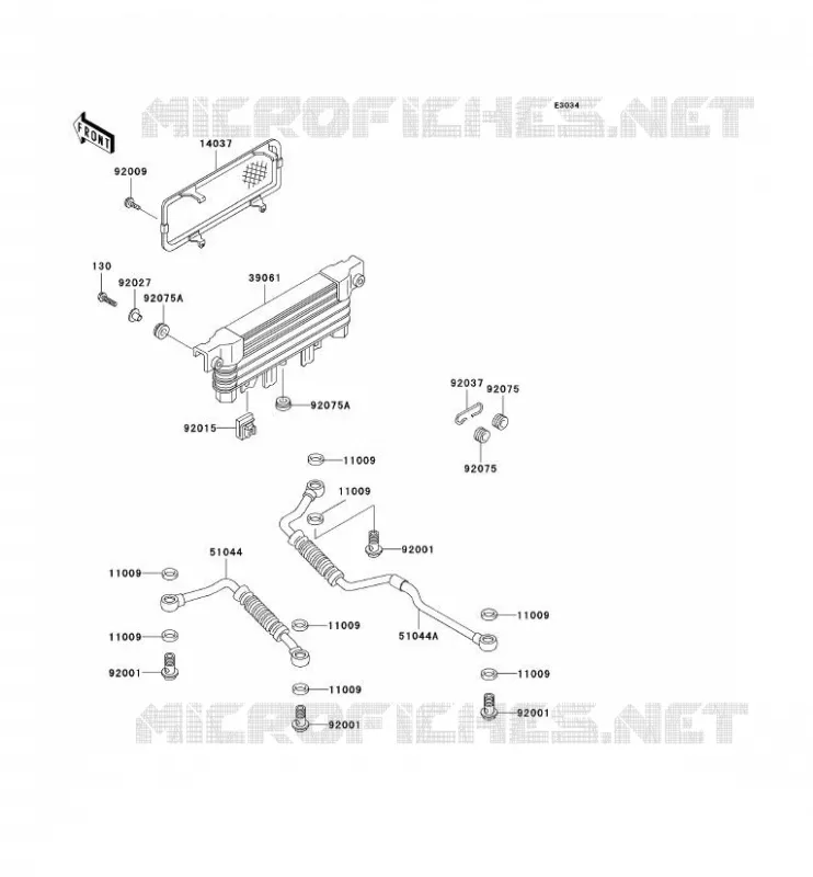 RADIATEUR D'HUILE Kawasaki MOTOS 1000 2003 1000GTR  ZG1000-A18