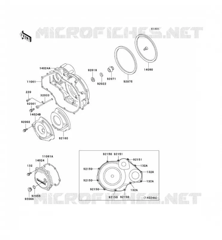 COUVERCLES MOTEUR Kawasaki MOTOS 1000 2003 1000GTR  ZG1000-A18