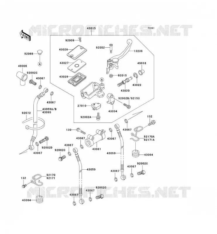 MAITRE CYLINDRE AV Kawasaki MOTOS 1000 2004 1000GTR  ZG1000-A19