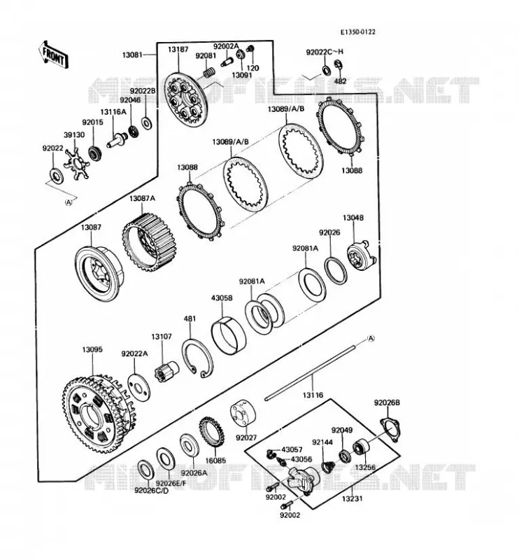 EMBRAYAGE Kawasaki MOTOS 1000 1987 1000GTR  ZG1000-A2