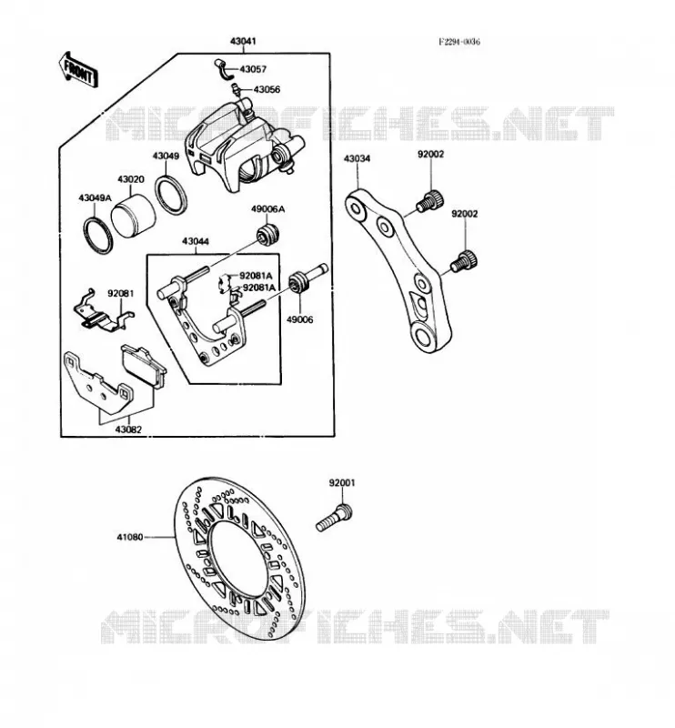 FREIN ARRIERE Kawasaki MOTOS 1000 1987 1000GTR  ZG1000-A2