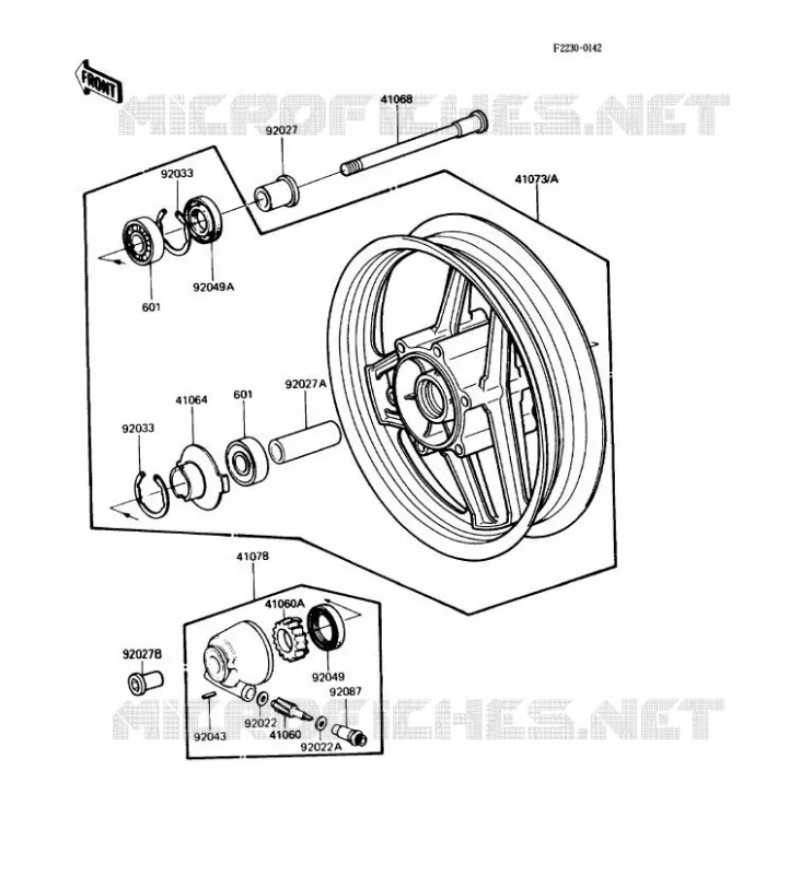 ROUE AVANT Kawasaki MOTOS 1000 1987 1000GTR  ZG1000-A2