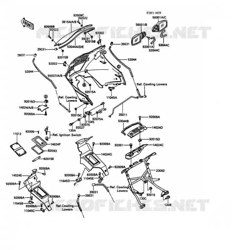 CARENAGE Kawasaki MOTOS 1000 1987 1000GTR  ZG1000-A2