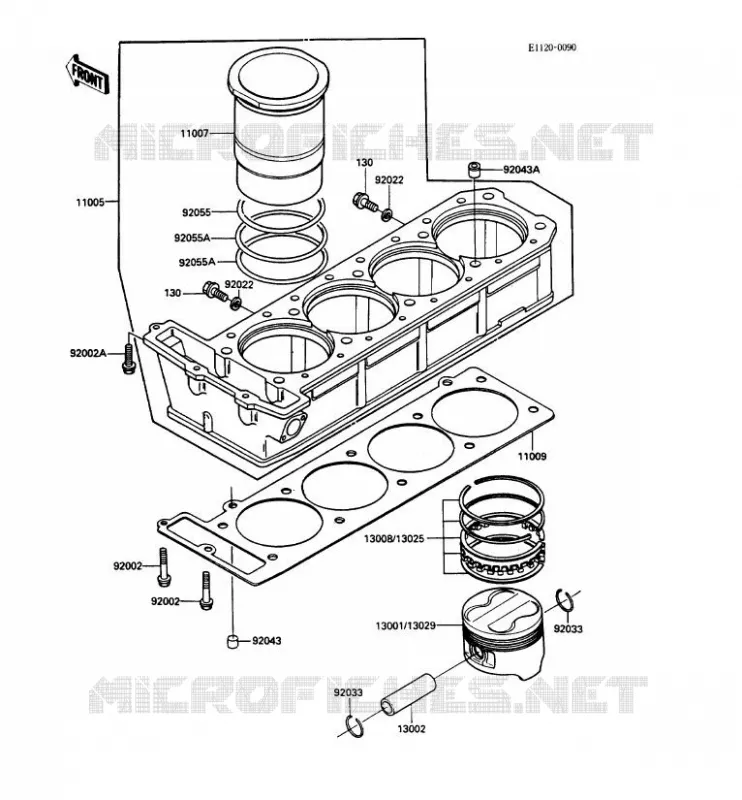 CYLINDRE/PISTON Kawasaki MOTOS 1000 1987 1000GTR  ZG1000-A2