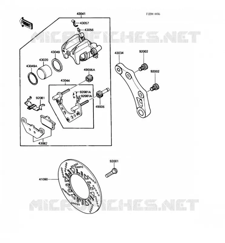 FREIN ARRIERE Kawasaki MOTOS 1000 1987 1000GTR  ZG1000-A2
