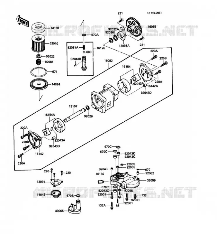 POMPE A HUILE/FILTRE &Agrave; HUILE Kawasaki MOTOS 1000 1987 1000GTR  ZG1000-A2