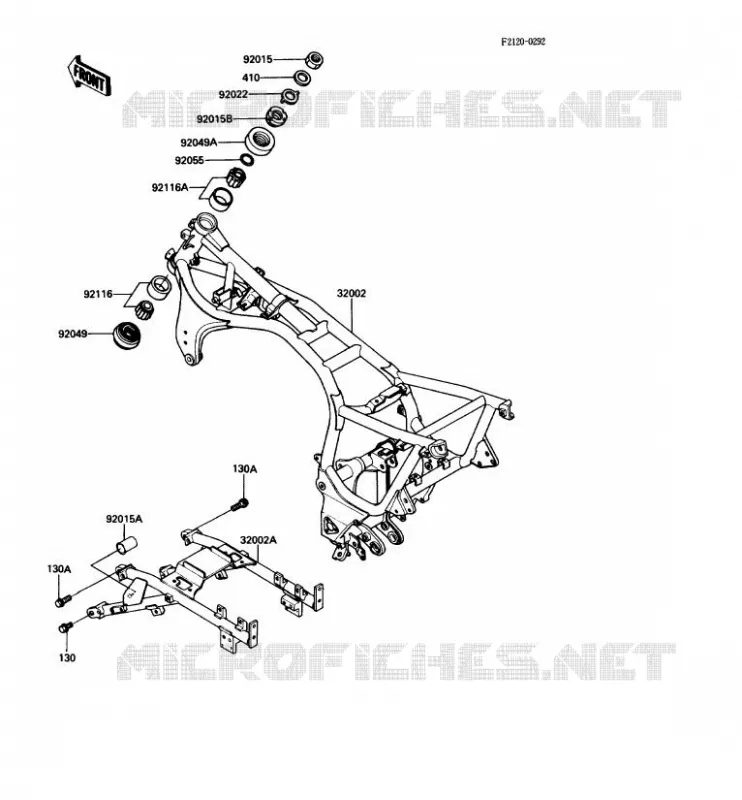 CH&Acirc;SSIS Kawasaki MOTOS 1000 1987 1000GTR  ZG1000-A2