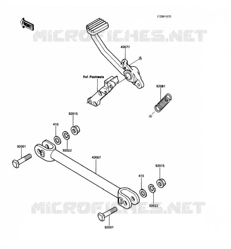 PEDALE DE FREIN/TORQUE LINK Kawasaki MOTOS 1000 1987 1000GTR  ZG1000-A2