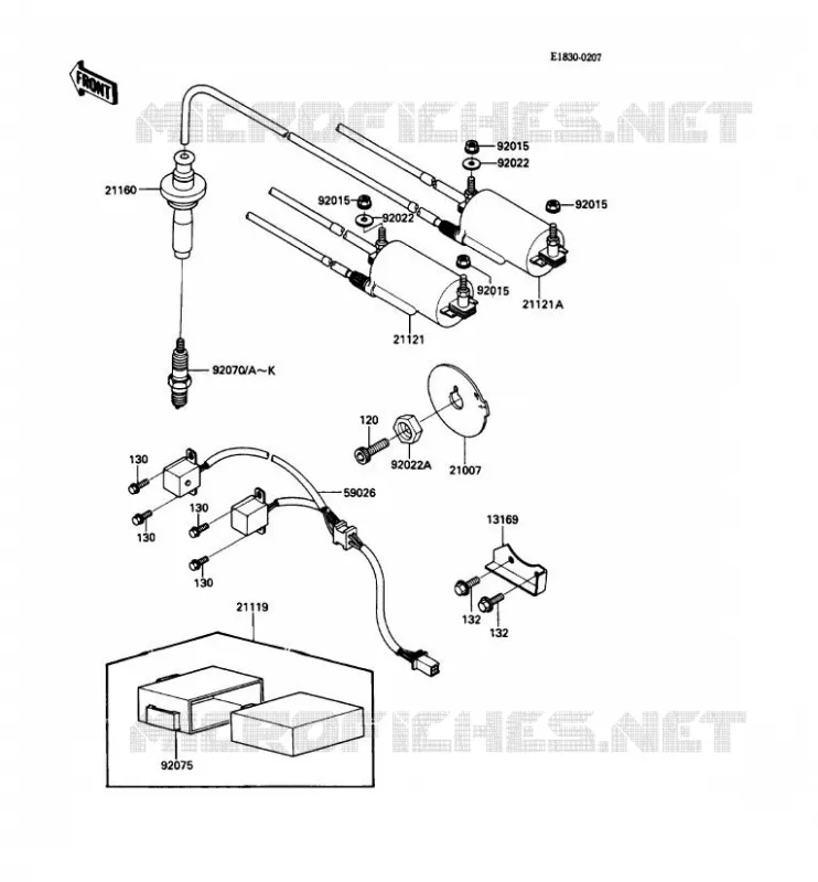 SYSTEME D&acute;ALLUMAGE Kawasaki MOTOS 1000 1987 1000GTR  ZG1000-A2