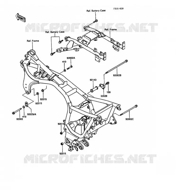 PIECE DE CADRE (COUVERTURE) Kawasaki MOTOS 1000 1987 1000GTR  ZG1000-A2