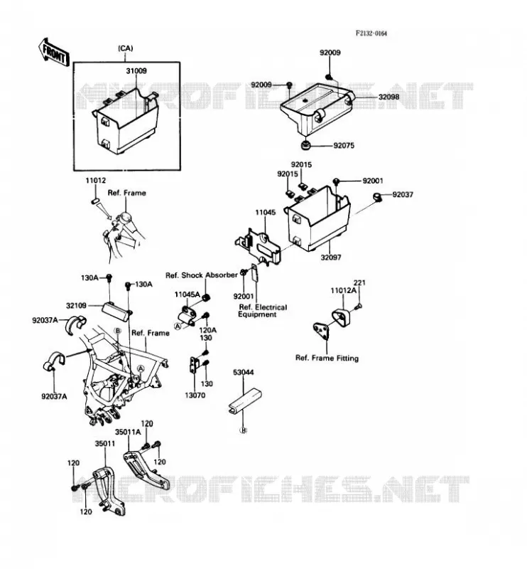 SUPPORT BATTERIE Kawasaki MOTOS 1000 1987 1000GTR  ZG1000-A2