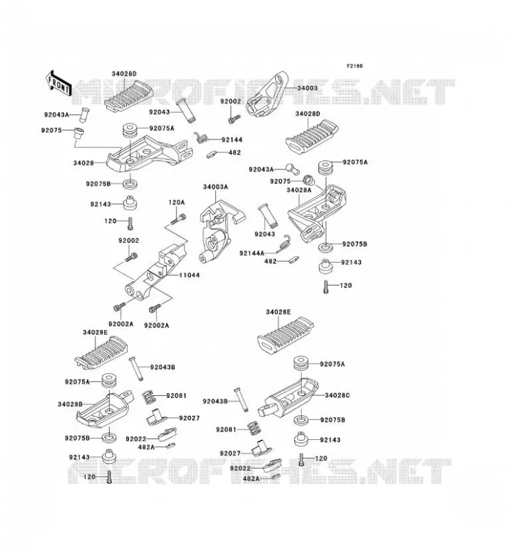 REPOSE PIED Kawasaki MOTOS 1000 2005 1000GTR  ZG1000-A20