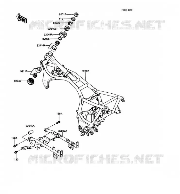 CH&Acirc;SSIS Kawasaki MOTOS 1000 1988 1000GTR  ZG1000-A3