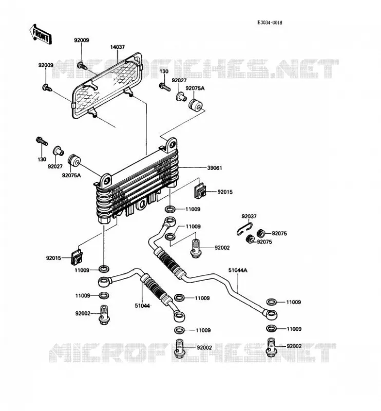 RADIATEUR D'HUILE Kawasaki MOTOS 1000 1988 1000GTR  ZG1000-A3