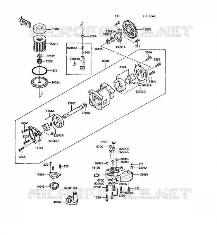 POMPE A HUILE Kawasaki MOTOS 1000 1988 1000GTR  ZG1000-A3A