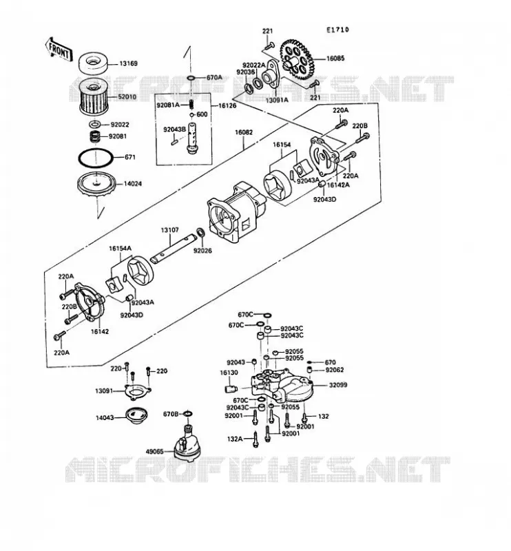 POMPE A HUILE Kawasaki MOTOS 1000 1989 1000GTR  ZG1000-A4