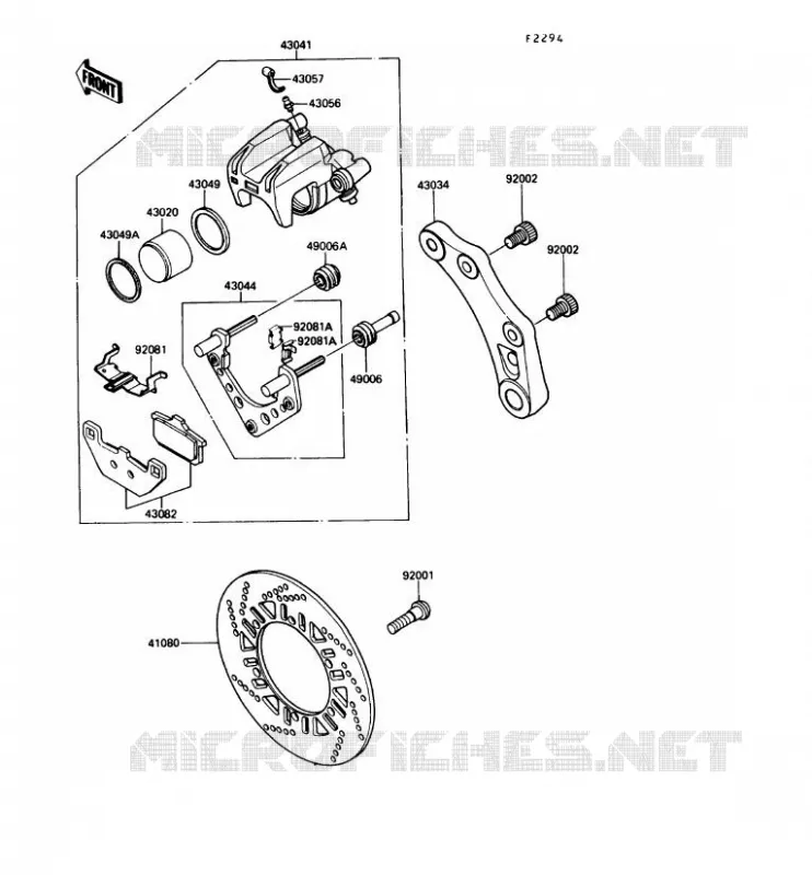 FREIN ARRIERE Kawasaki MOTOS 1000 1990 1000GTR  ZG1000-A5