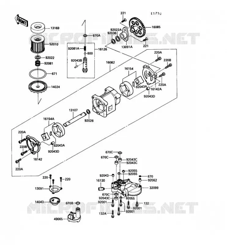 POMPE A HUILE Kawasaki MOTOS 1000 1990 1000GTR  ZG1000-A5