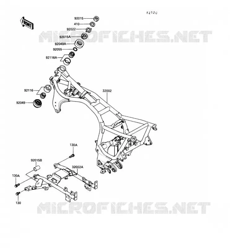 CH&Acirc;SSIS Kawasaki MOTOS 1000 1990 1000GTR  ZG1000-A5