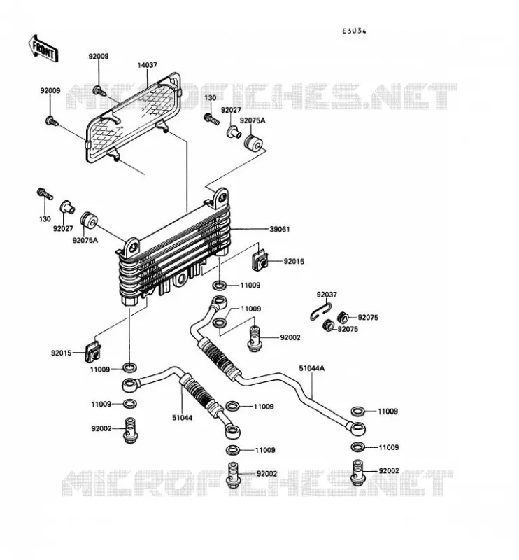 RADIATEUR D'HUILE Kawasaki MOTOS 1000 1990 1000GTR  ZG1000-A5