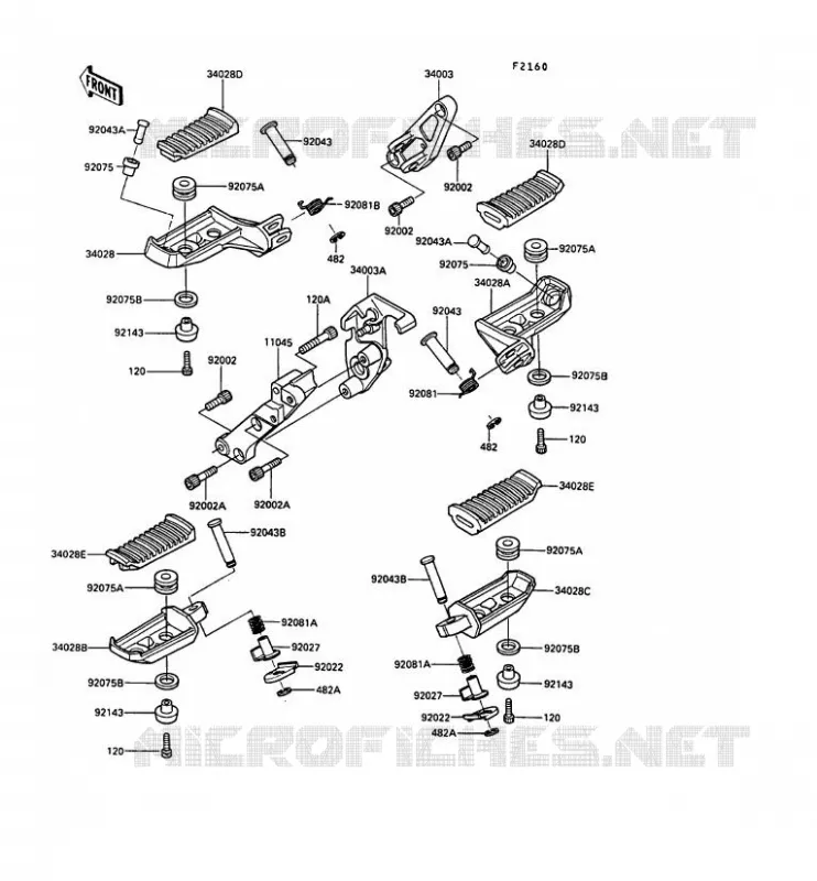 REPOSE PIED Kawasaki MOTOS 1000 1990 1000GTR  ZG1000-A5