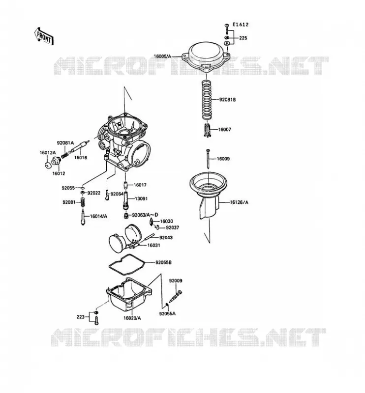 PI&Egrave;CES DE CARBURATEUR Kawasaki MOTOS 1000 1990 1000GTR  ZG1000-A5