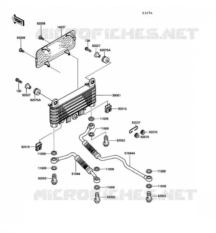 RADIATEUR D'HUILE Kawasaki MOTOS 1000 1991 1000GTR  ZG1000-A6