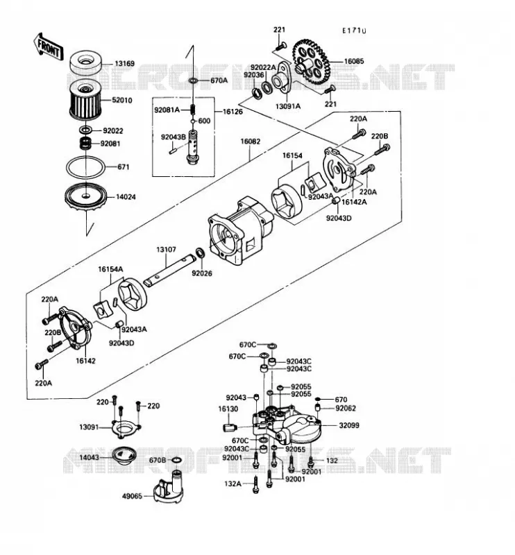 POMPE A HUILE Kawasaki MOTOS 1000 1991 1000GTR  ZG1000-A6
