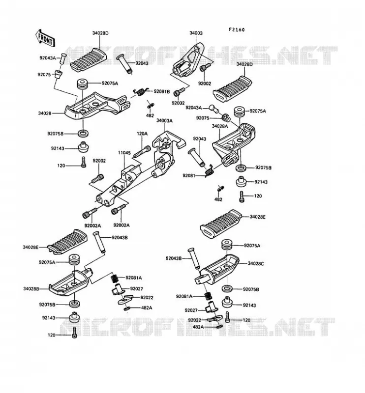 REPOSE PIED Kawasaki MOTOS 1000 1991 1000GTR  ZG1000-A6