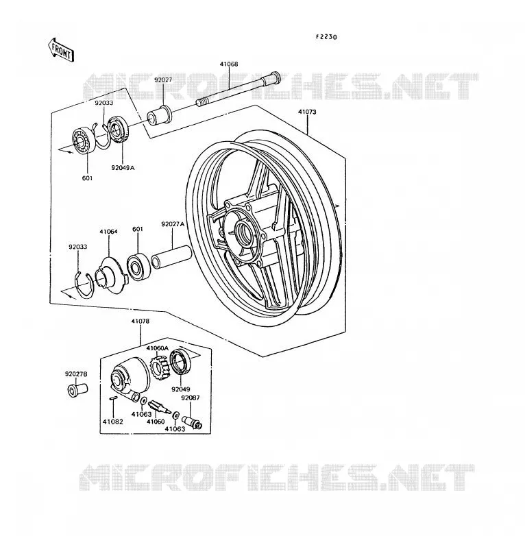 ROUE AVANT Kawasaki MOTOS 1000 1992 1000GTR  ZG1000-A7